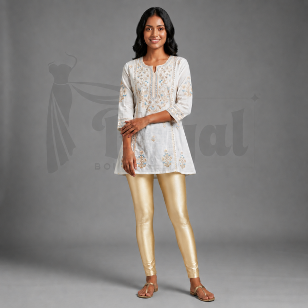 Light Gold leggins 01 Light Gold Shimmer Leggins