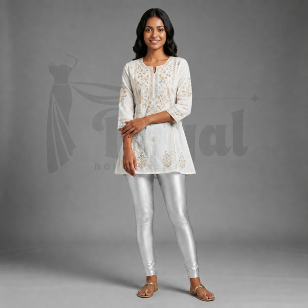Silver leggins 01 Silver Shimmer Leggins
