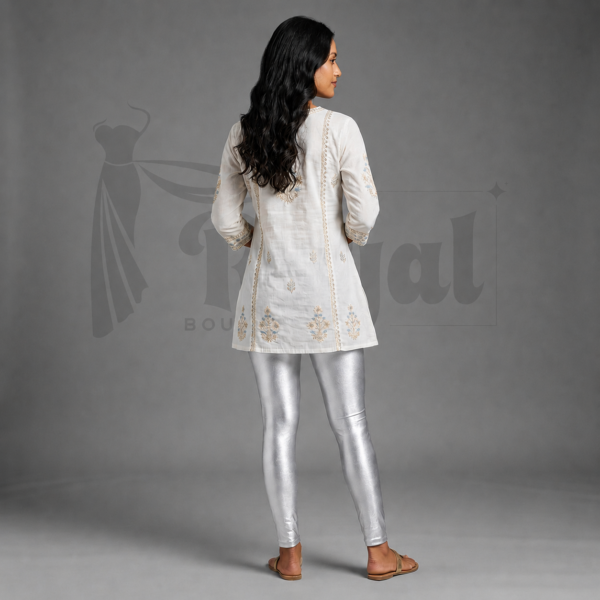 Silver leggins 02 Silver Shimmer Leggins
