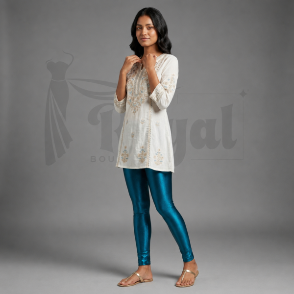 peacock blue leggins 03 Peacock Blue Shimmer Leggins